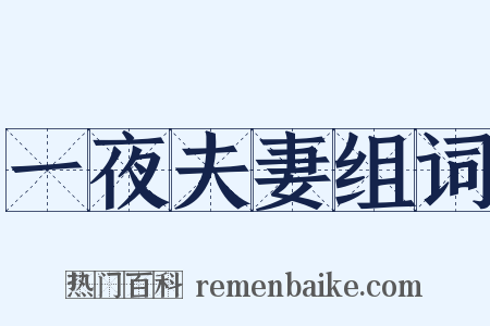 一夜夫妻组词是什么意思的图片